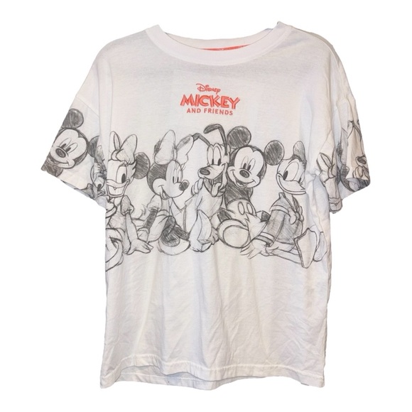 Disney Mickey & Friends White Graphic Tee Size Small ARC - Picture 1 of 3
